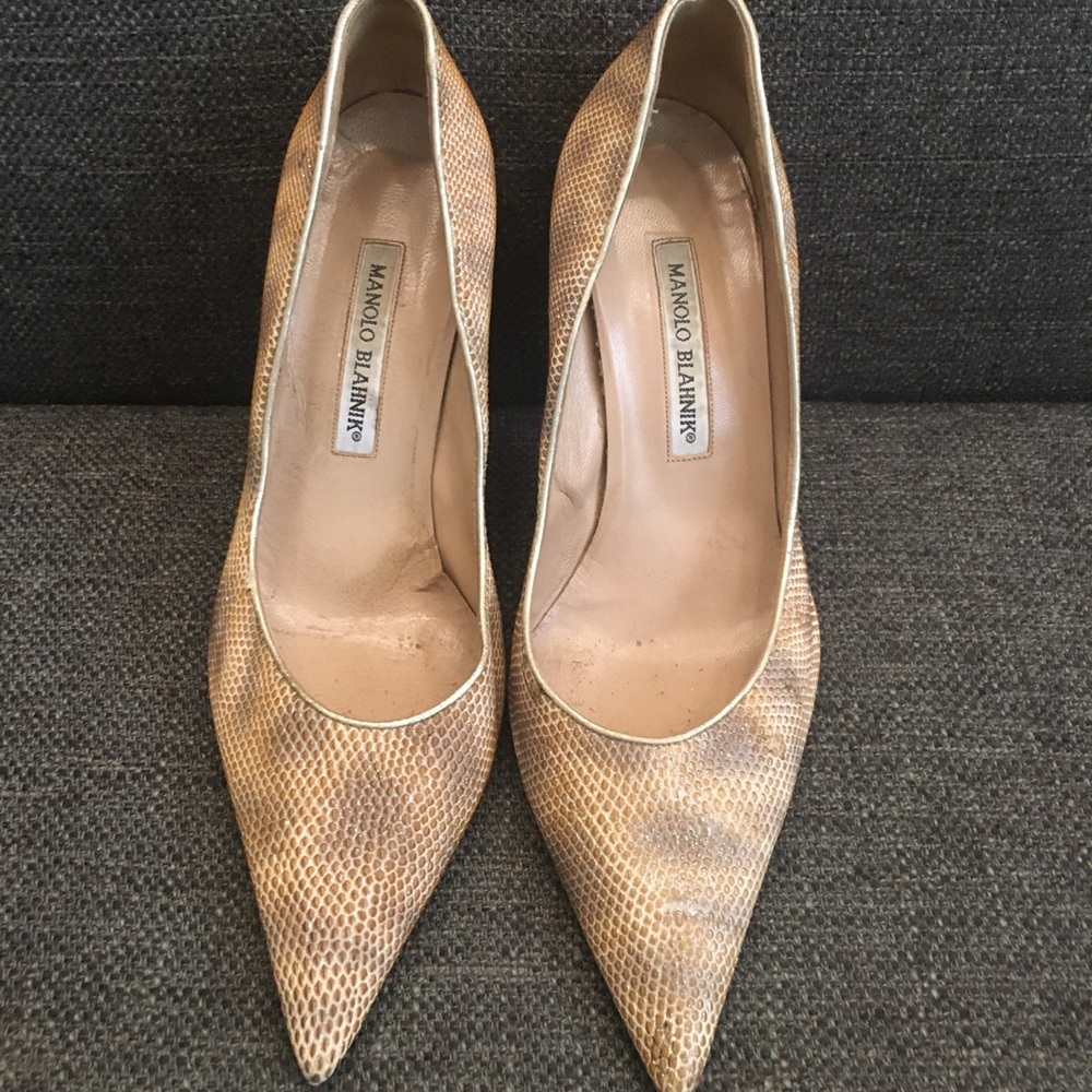 Manolo Blahnik Snakeskin Pumps